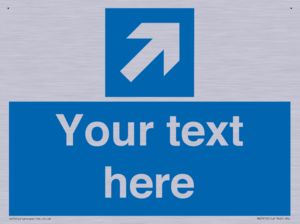 Custom Directional signage blue up right arrow 